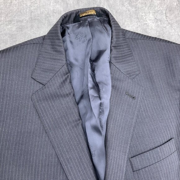 Jos A Banks Blazer Men 42R Gray Pinstripe Gordon Super 150s Wool Signature VTG‎ - Picture 2 of 15